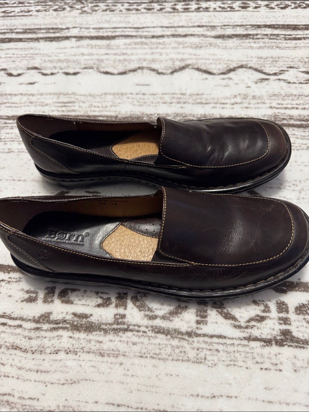 Born Women's Slip-On Leather Loafers in Dark Brown